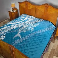 Hawaii Puakenikeni And Maile Lei Quilt Blue Polynesian Shark Tattoo DT05