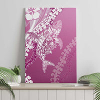 Hawaii Puakenikeni And Maile Lei Canvas Wall Art Pink Polynesian Shark Tattoo DT05 - Polynesian Pride