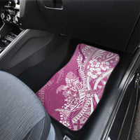 Hawaii Puakenikeni And Maile Lei Car Mats Pink Polynesian Shark Tattoo DT05