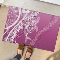 Hawaii Puakenikeni And Maile Lei Rubber Doormat Pink Polynesian Shark Tattoo DT05 - Polynesian Pride