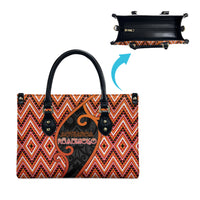 Aotearoa Atua Ruaumoko Leather Bag God Of Volcanoes Koru Patterns