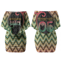 Custom Aotearoa Atua Maui Couples Matching Off Shoulder Short Dress and Hawaiian Shirt Demigod Hero And Trickster Koru Patterns