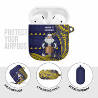 Tokelau Christmas AirPods Case Santa With Tuluma Xmas Tribal Waves DT05 - Polynesian Pride