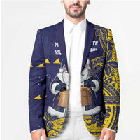 Tokelau Christmas Blazer Santa With Tuluma Xmas Tribal Waves - Polynesian Pride