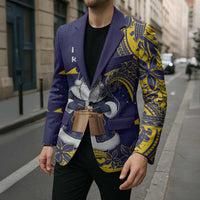 Tokelau Christmas Blazer Santa With Tuluma Xmas Tribal Waves - Polynesian Pride