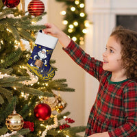 Tokelau Christmas Stocking Santa With Tuluma Xmas Tribal Waves - Polynesian Pride