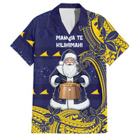 Tokelau Christmas Family Matching Summer Maxi Dress and Hawaiian Shirt Santa With Tuluma Xmas Tribal Waves - Polynesian Pride