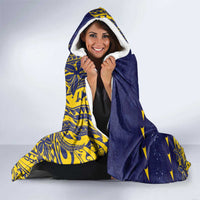 Tokelau Christmas Hooded Blanket Santa With Tuluma Xmas Tribal Waves - Polynesian Pride