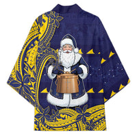 Tokelau Christmas Kimono Santa With Tuluma Xmas Tribal Waves - Polynesian Pride
