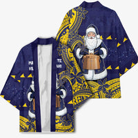 Tokelau Christmas Kimono Santa With Tuluma Xmas Tribal Waves - Polynesian Pride
