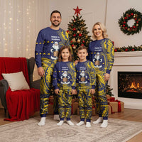Tokelau Christmas Pajama Set Santa With Tuluma Xmas Tribal Waves DT05 - Polynesian Pride