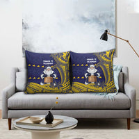 Tokelau Christmas Pillow Cover Santa With Tuluma Xmas Tribal Waves - Polynesian Pride