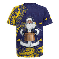 Tokelau Christmas Rugby Jersey Santa With Tuluma Xmas Tribal Waves DT05 - Polynesian Pride
