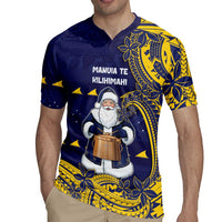 Tokelau Christmas Rugby Jersey Santa With Tuluma Xmas Tribal Waves DT05 - Polynesian Pride
