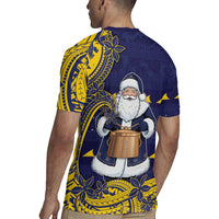 Tokelau Christmas Rugby Jersey Santa With Tuluma Xmas Tribal Waves DT05 - Polynesian Pride