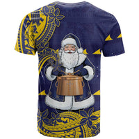 Tokelau Christmas T Shirt Santa With Tuluma Xmas Tribal Waves DT05 - Polynesian Pride