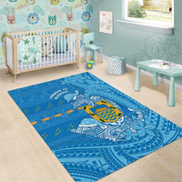 Tuvalu Christmas Area Rug Dolphins Santa Xmas Tribal Waves - Polynesian Pride
