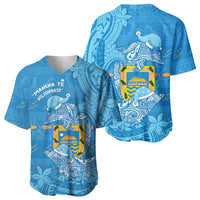 Tuvalu Christmas Baseball Jersey Dolphins Santa Xmas Tribal Waves DT05 - Polynesian Pride