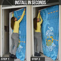 Tuvalu Christmas Door Cover Dolphins Santa Xmas Tribal Waves - Polynesian Pride