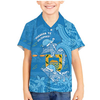 Tuvalu Christmas Family Matching Mermaid Dress and Hawaiian Shirt Dolphins Santa Xmas Tribal Waves - Polynesian Pride