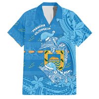 Tuvalu Christmas Family Matching Summer Maxi Dress and Hawaiian Shirt Dolphins Santa Xmas Tribal Waves - Polynesian Pride