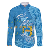 Tuvalu Christmas Family Matching Summer Maxi Dress and Hawaiian Shirt Dolphins Santa Xmas Tribal Waves - Polynesian Pride