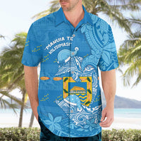 Tuvalu Christmas Hawaiian Shirt Dolphins Santa Xmas Tribal Waves DT05 - Polynesian Pride
