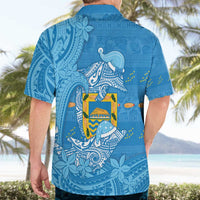 Tuvalu Christmas Hawaiian Shirt Dolphins Santa Xmas Tribal Waves - Polynesian Pride