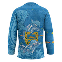 Tuvalu Christmas Hockey Jersey Dolphins Santa Xmas Tribal Waves DT05 - Polynesian Pride