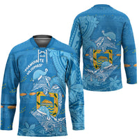 Tuvalu Christmas Hockey Jersey Dolphins Santa Xmas Tribal Waves DT05 - Polynesian Pride