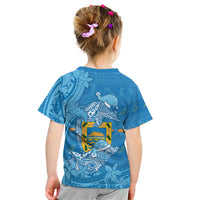 Tuvalu Christmas Kid T Shirt Dolphins Santa Xmas Tribal Waves DT05 - Polynesian Pride