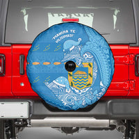 Tuvalu Christmas Spare Tire Cover Dolphins Santa Xmas Tribal Waves - Polynesian Pride