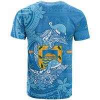 Tuvalu Christmas T Shirt Dolphins Santa Xmas Tribal Waves - Polynesian Pride