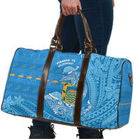 Tuvalu Christmas Travel Bag Dolphins Santa Xmas Tribal Waves - Polynesian Pride
