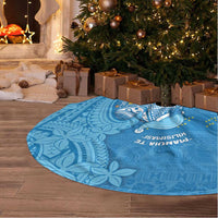 Tuvalu Christmas Tree Skirt Dolphins Santa Xmas Tribal Waves - Polynesian Pride