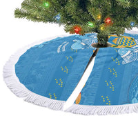 Tuvalu Christmas Tree Skirt Dolphins Santa Xmas Tribal Waves - Polynesian Pride