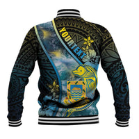 Personalised Tuvalu Baseball Jacket Dolphin On The Waves DT05 - Polynesian Pride