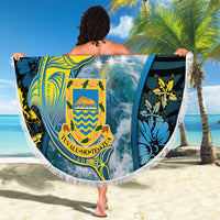 Tuvalu Beach Blanket Dolphin On The Waves DT05 - Polynesian Pride