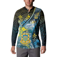 Personalised Tuvalu Button Sweatshirt Dolphin On The Waves DT05 - Polynesian Pride