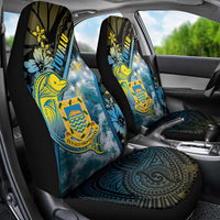 Tuvalu Car Seat Cover Dolphin On The Waves