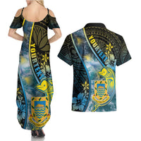 Personalised Tuvalu Couples Matching Summer Maxi Dress and Hawaiian Shirt Dolphin On The Waves DT05 - Polynesian Pride