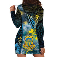 Personalised Tuvalu Hoodie Dress Dolphin On The Waves