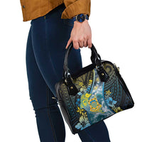 Tuvalu Shoulder Handbag Dolphin On The Waves