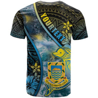 Personalised Tuvalu T Shirt Dolphin On The Waves