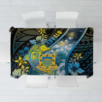 Tuvalu Tablecloth Dolphin On The Waves DT05 Blue - Polynesian Pride