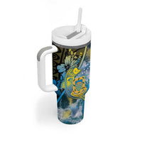 Personalised Tuvalu Tumbler With Handle Dolphin On The Waves