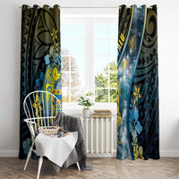 Tuvalu Window Curtain Dolphin On The Waves DT05 - Polynesian Pride