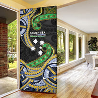 South Sea Islanders And Solomon Islands Door Cover Solomons Coat Of Arms And Southern Cross DT05 - Polynesian Pride