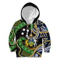 South Sea Islanders And Solomon Islands Kid Hoodie Solomons Coat Of Arms And Southern Cross DT05 Hoodie Black - Polynesian Pride