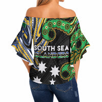 South Sea Islanders And Solomon Islands Off Shoulder Wrap Waist Top Solomons Coat Of Arms And Southern Cross DT05 - Polynesian Pride